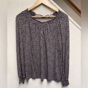 Boden Milkshake Petals Vicky Long Sleeve Smocked Blouse Size 4